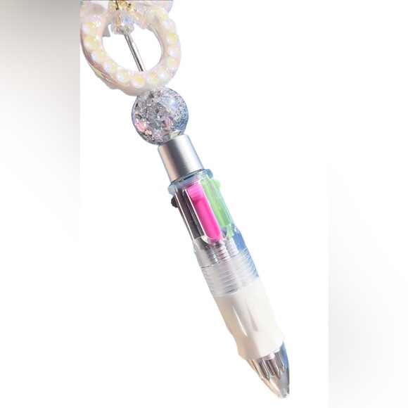 White Wedding Bells Mouse Multiple 4 Ink Crackle Beaded Iridescent Pen - Picture 5 of 8